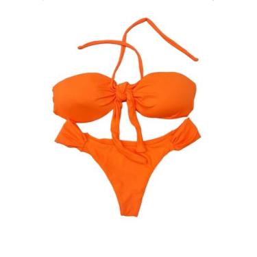 Imagem de BIQUINI sem alça COM BOJO LARANJA M - SOL BEACH