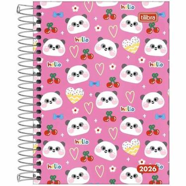 Imagem de Agenda 2026 diária espiral Pepper feminina M4 Tilibra, Panda