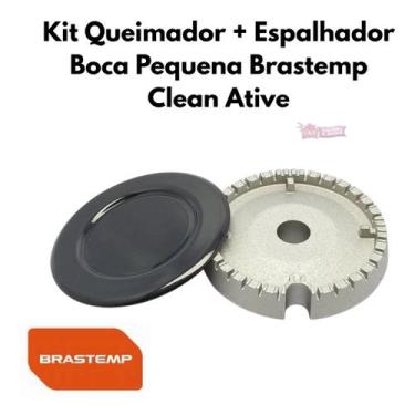 Imagem de Kit Queimador + Espalhador Boca Pequena para Fogão Brastemp Clean Ativ