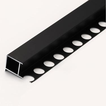 Imagem de Borda De Azulejo 125cm, 2 Peças, 8mm/10mm/12mm/15mm De Espessura, Perfil Quadrado, Tiras De Proteção De Piso E Parede De Cerâmica, Trilho De Azulejo De Alumínio Para Banhei, Schwarz, Dicke:8mm