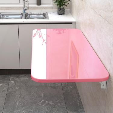 Imagem de Mesa De Parede Dobrável Mesa Dobrável Mesa De Lavanderia Dobrável Montada Na Parede Mesa De Lavanderia Montada Na Parede Bancada De Mesa Flutuante Para Lavanderia Cozinha, Pink, 80x40cm/31x16in
