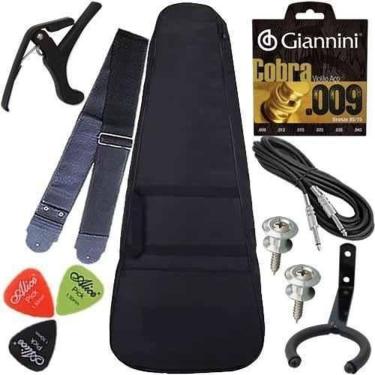 Imagem de Kit Capa Violão Nylon Acolchoada Multi Acessórios Completo