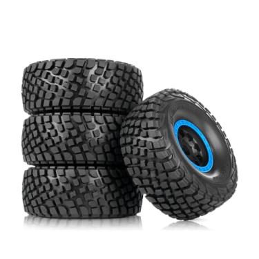 Imagem de PYFORE 1/7 for Mojave Desert Short Course Truck Tires Wheel Compatible with Off-Road Buggy Tire 17MM Adapter Wearable FS 336184 RC Model Car (Blue)