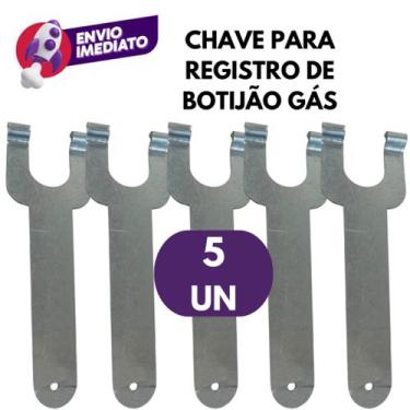 Imagem de Kit 05 Chave Para Registro De Gás Cozinha Apertar E Soltar Botijão Fac