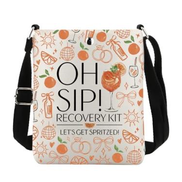 Imagem de Lywjyb Birdgot Bolsa tiracolo Drinking Spritz Cocktail Aperol Drink Lover Gift Bachelorette Party Gift, Oh Sip Xk, Casual