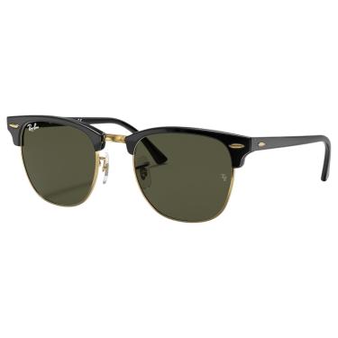 Imagem de Óculos de Sol Ray-Ban Polarizado Clubmaster 0RB3016 901/58 Tam 51 / Preto - Lentes Verde