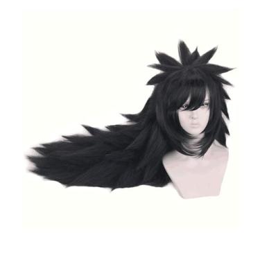 Imagem de SpeedBeauty Peruca masculina preta longa cosplay fantasia de Halloween estilo peruca mostra como imagem