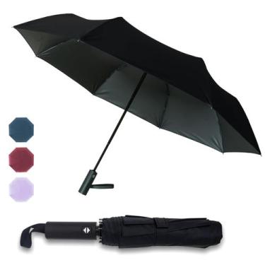 Imagem de Guarda-chuva de viagem Pumi-geous, leve, à prova de vento, preto