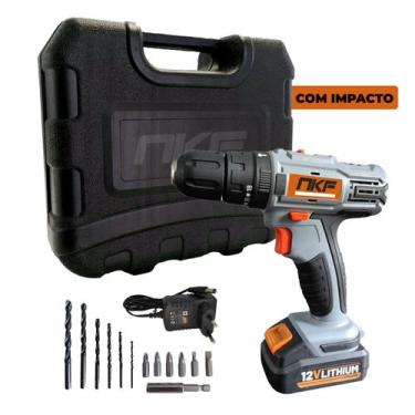 Imagem de Parafusadeira Furadeira de Impacto à Bateria 12V e 13 Acessórios FPI12