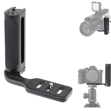 Imagem de Fotga Estabilizador de vídeo universal com alça lateral esquerda com placa de base Arca Swiss para câmera sem espelho Canon/Nikon/Sony/Panasonic, DSLR sem espelho, sapata fria de 1/10.2 cm-20 furos