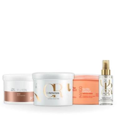 Imagem de Wella Cronograma Fusion 500ml + Enrich 500ml + Oil 500ml + Oleo Light 