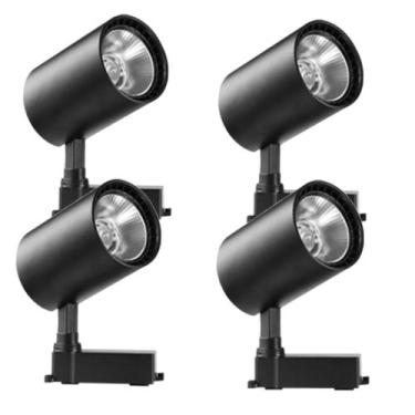 Imagem de Kit 4 Luminária Preto Trilho Spot Led 24W 3500K Branco Quente - AP