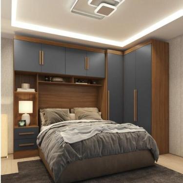 Imagem de Guarda-roupa Modulado 3 Peças 3 Portas 3 Gavetas com Maleiro Smart Plu