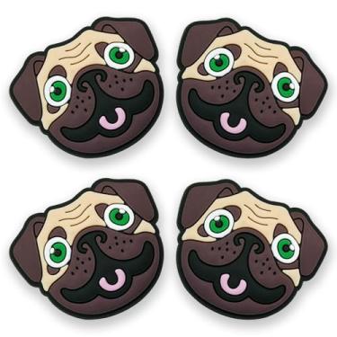Imagem de Newbloam Amuletos de sapato de cachorro pug; berloques de cachorro pug para decoração de sapatos de tamanco fofo filhote de cachorro para crianças, adultos, amantes de cães, acessórios de PVC para