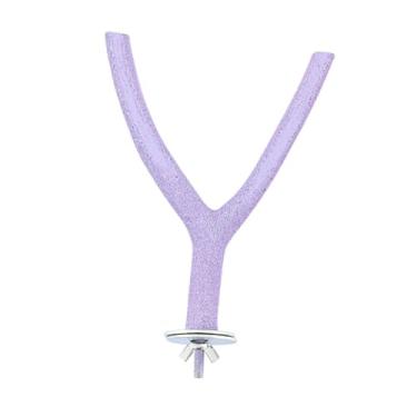 Imagem de predolo Suporte para pássaros em formato de Y, exercício portátil, brinquedo de gaiola para pássaros, papagaios, calopsitas, periquitos, Roxo