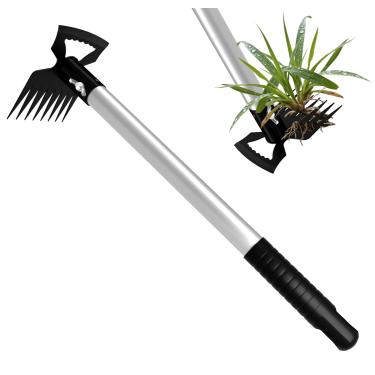 Imagem de ATLRGISL Ferramenta extrator de ervas daninhas 8 dentes, ferramenta manual de remoção de ervas daninhas para jardinagem, ferramenta de desenraizamento de gardênia de dente-de-leão para quintal