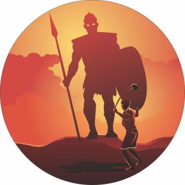 Imagem de Painel de Lona Redondo Davi e Golias Por do Sol - Fabrika De Festa, 19