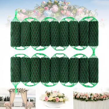 Imagem de Elcoho 18 peças de guirlanda de espuma floral, kit de blocos de esponja de flor de 3,5 m, suporte de flores absorventes para arranjos de flores frescas e secas, tijolos de espuma floral para decoração