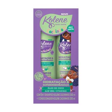 Imagem de Shampoo 300ml e Condicionador 200ml  Kolene Cachinhos Óleo de Coco Aloe Vera + Vitaminas