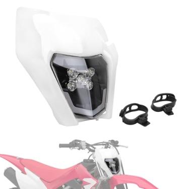 Imagem de IUVWISN Dirt Bike Farol 15-25W 13000lm LED Dirtbike Kit Farol Luzes Universal para a maioria das motocicletas Dirt Pit Bike Enduro ATV Supermoto Scooters Branco