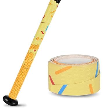 Imagem de INSUM Fitas de aderência para morcego, envoltório de taco de beisebol e softbol de 1,1 mm com superfície 3D gravada, gotejamento de beisebol de sorvete, desempenho antiderrapante em todos os climas