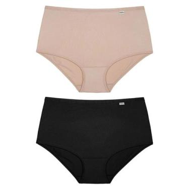 Imagem de Kit com 2 Calcinhas Cintura Alta Microfibra DelRio Plus Size, G, D6, A