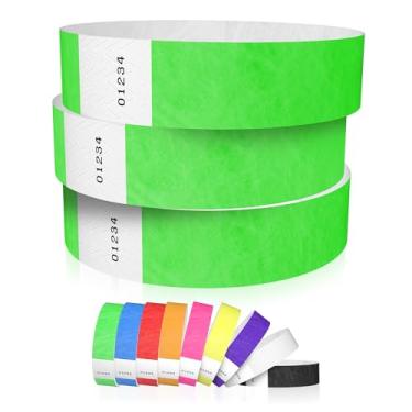 Imagem de Pulseiras Tyvek 600 Wristco verde neon para eventos - Design à prova de adulteração e cor fluorescente que evita a reutilização pulseiras de grau premium para identificação hospitalar e médica, festa