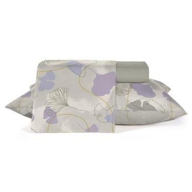 Imagem de Jogo Lençol TEKA Casal Percal 150Fios Diamante 4Pçs Todo Estampado Mac