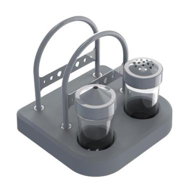 Imagem de Porta Guardanapo Paliteiro E Saleiro De Mesa Unitermi, Cinza