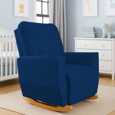 Imagem de Poltrona de Amamentação Balanço Antonella Puff - Moveis Águias, Azul