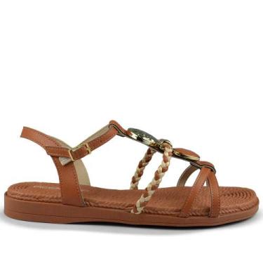 Imagem de Sandália Rasteira Piccadilly Feminino 513040, 37, Ocre