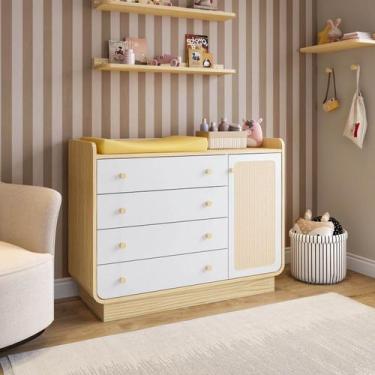 Imagem de Cômoda 4 Gavetas e 1 Porta em Rattan Wave Casatema MadeiraOriginals