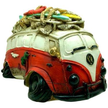 Imagem de Kombi Cofre De Gesso Colorida Enfeite Decorativo - AY, Vermelha
