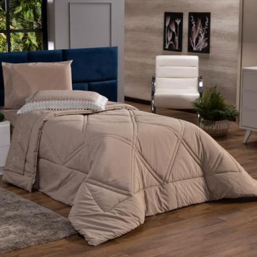 Imagem de Kit Edredom SOLTEIRO 02 Peças Liso Florença Guipir Dupla Face com Fron