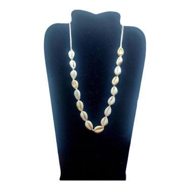 Imagem de Colar Choker Búzios Natural Cordão BRANCO Concha PRAIA - ASA