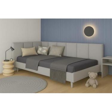 Imagem de Kit Cabeceira Solteiro Em L 90cmx1,90cm na lateral 50cm Altura - CasaB