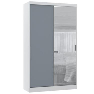 Imagem de Guarda Roupa Modulado 38cm 1 Porta Alpes Luciane Móveis Branco Pf Com Verde Pf