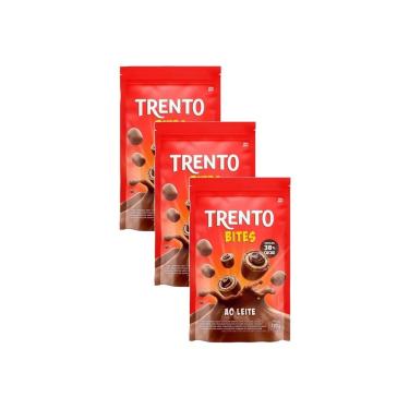Imagem de Kit 3 Chocolate Trento Bites Ao Leite 120g