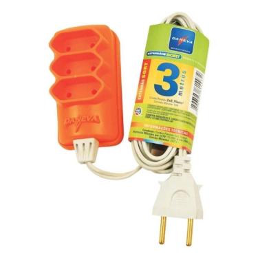 Imagem de Extensao Tripla Pl 2 X 0,75mm 3 Metros Sort Daneva