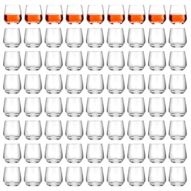 Imagem de Zopeal Pacote com 72 copos de dose de 92 g Tequila com base pesada para degustação de uísque copos pequenos para bebidas e bebidas espirituosas para degustação de suco de cerveja expresso