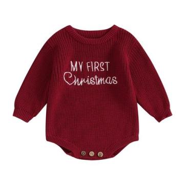 Imagem de Roupa de Natal para bebês Adobabirl My First Romper 9-12 meses