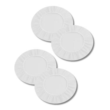 Imagem de Kit 4 Capa para Sousplat Basic, Tecido Oxford, Verde, Branco, Palha Preto, Vermelho, 35cm Diâmetro, Decoração Mesa de Jantar (Branco)