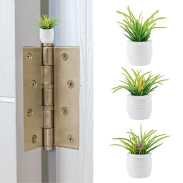 Imagem de UFURMATE Cabeça de dobradiça, decoração de casa, 3 peças de mini vaso magnético para dobradiças criativas suculentas cabeças de dobradiça ímãs ornamentos (plantas B)