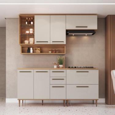 Imagem de Cozinha Modulada 6 Peças com Tampo 120cm Nicho Decorativo Balcão para 