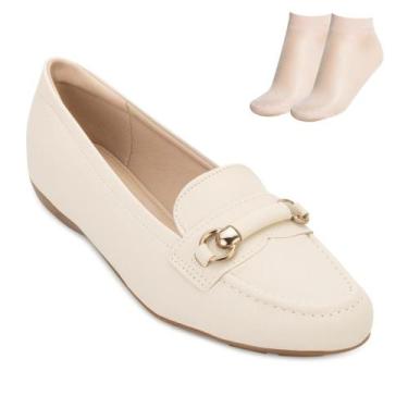 Imagem de Sapato Modare Ultraconforto e Meia MD25-70161, Creme, 37