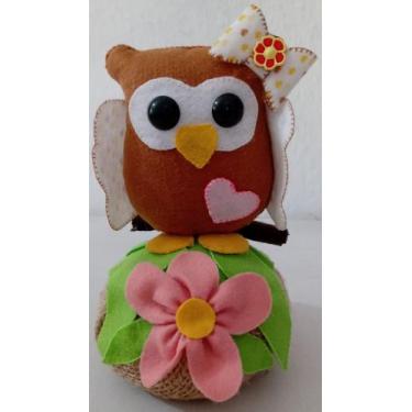 Imagem de Corujinha Peso de Porta em feltro - cantinho da sammy