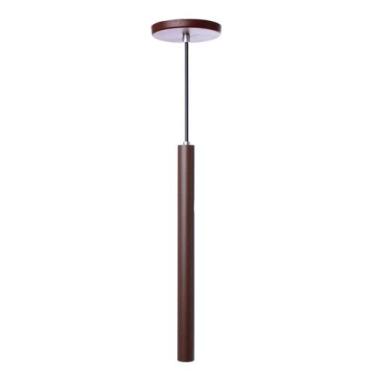 Imagem de Pendente Luminária Tubo Marrom 30 Cm - Iluminar Ambiente