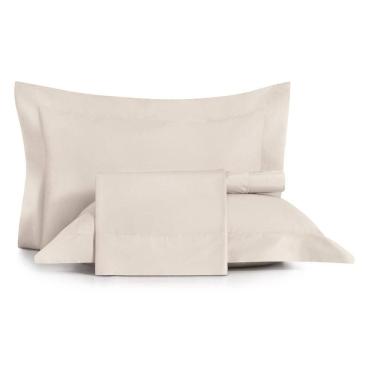 Imagem de Jogo de Cama King 4 Peças Altenburg Algodão Lux 200 Fios  Bege Delavé