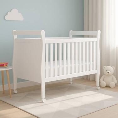 Imagem de Berço que vira cama com Colchão - Estrela- MobiBaby