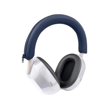 Imagem de SOULWIT Kit de proteção para fones de ouvido Sony WH-1000XM5, capa de silicone para faixa de cabeça + capa de TPU, à prova de suor, lavável, acessórios antiarranhões para WH1000XM5 - azul marinho